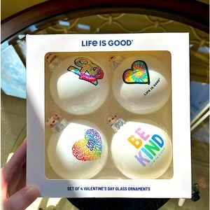🌈LIFE IS GOOD🌈- Valentine’s Day/Pride Ornament set 4pc